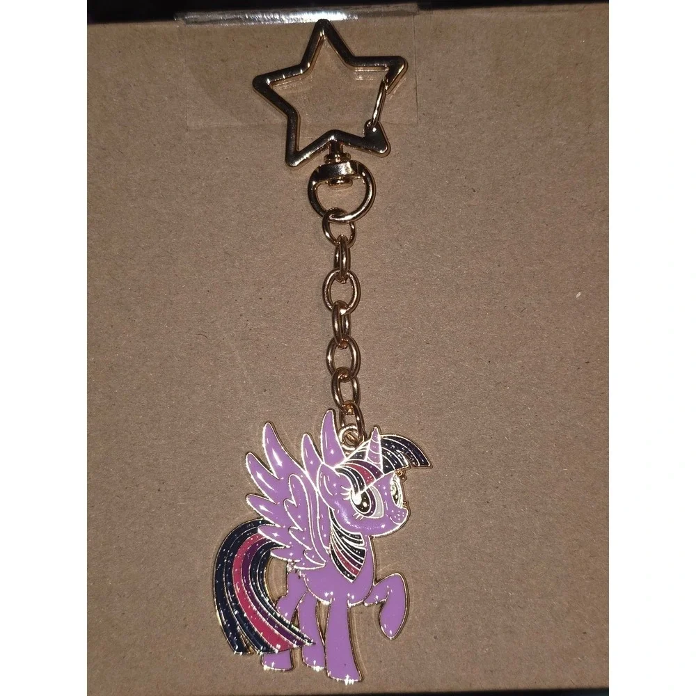 My Little Pony Keychain Charm! Twilight Sparkle! Metal Enamel + Sparkles MLP NEW